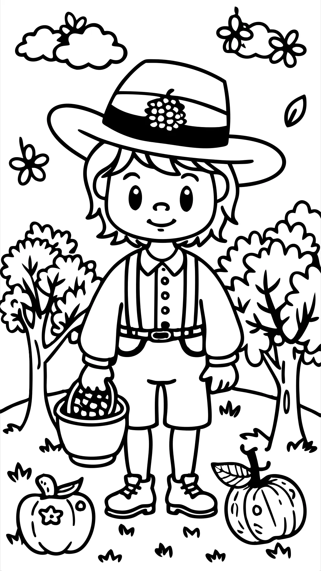 coloriage Johnny Appleseed